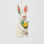 Spring Flowers White Bunny