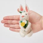 Spring Flowers White Bunny