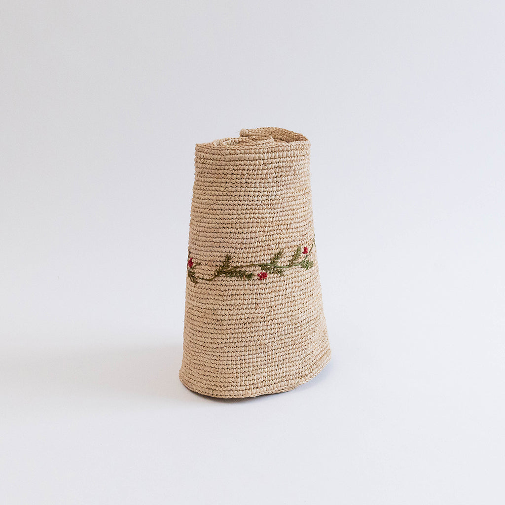 Evergreen Crocheted Raffia Collar