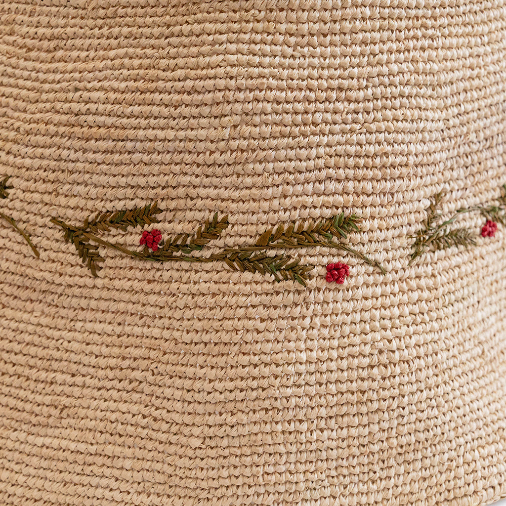 Evergreen Crocheted Raffia Collar