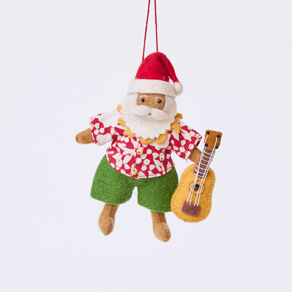 Tropical Santa Ornament