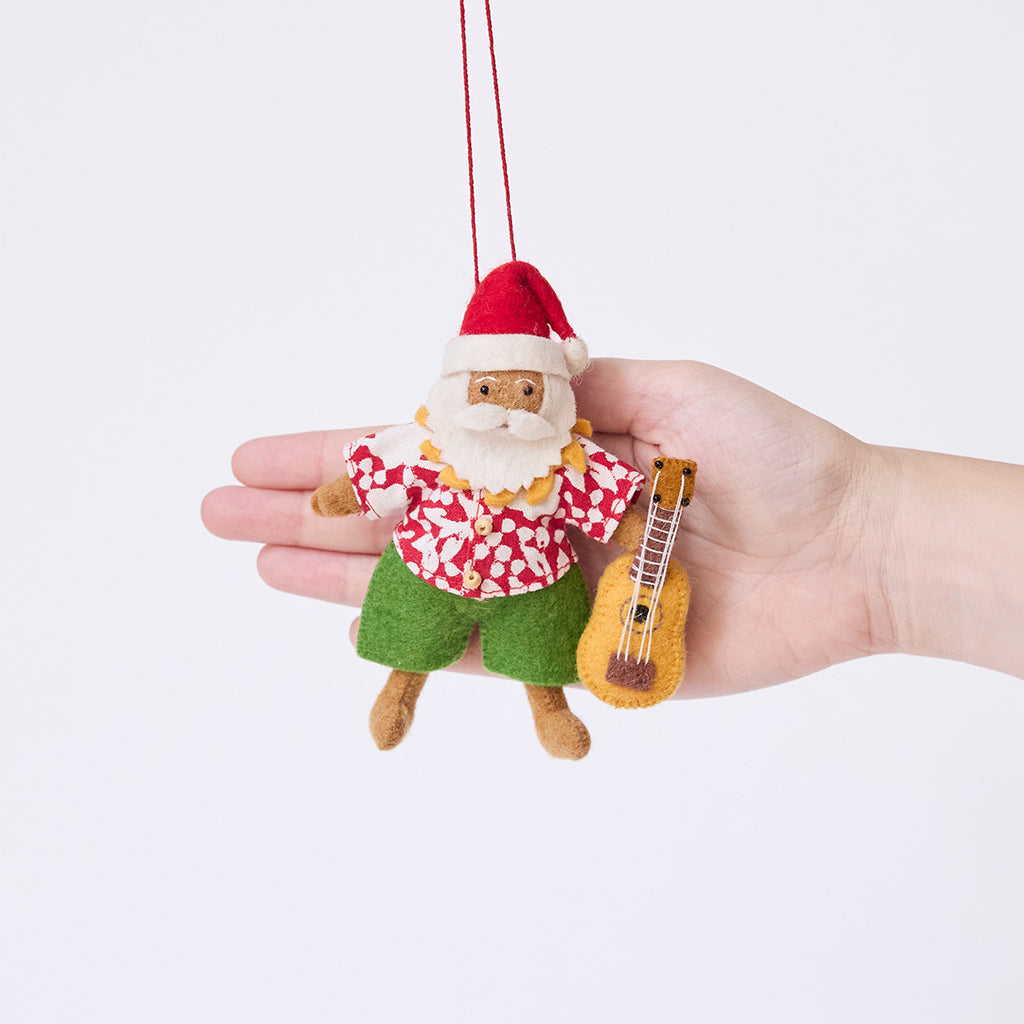 Tropical Santa Ornament