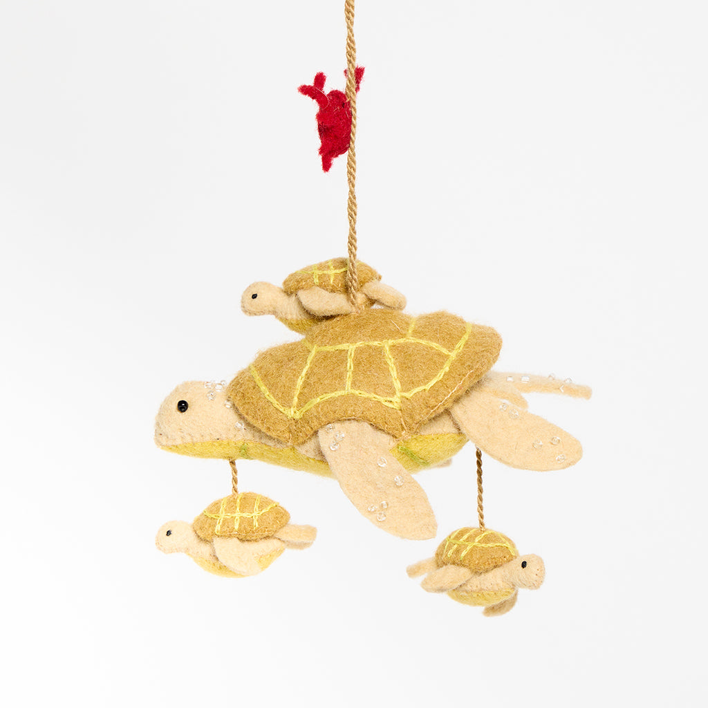 Turtle with Babies Ornament